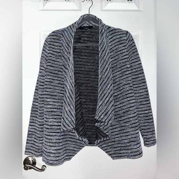 Tommy Hilfiger Sweaters - Tommy Hilfiger Navy Blue and White Striped Cardigan Small